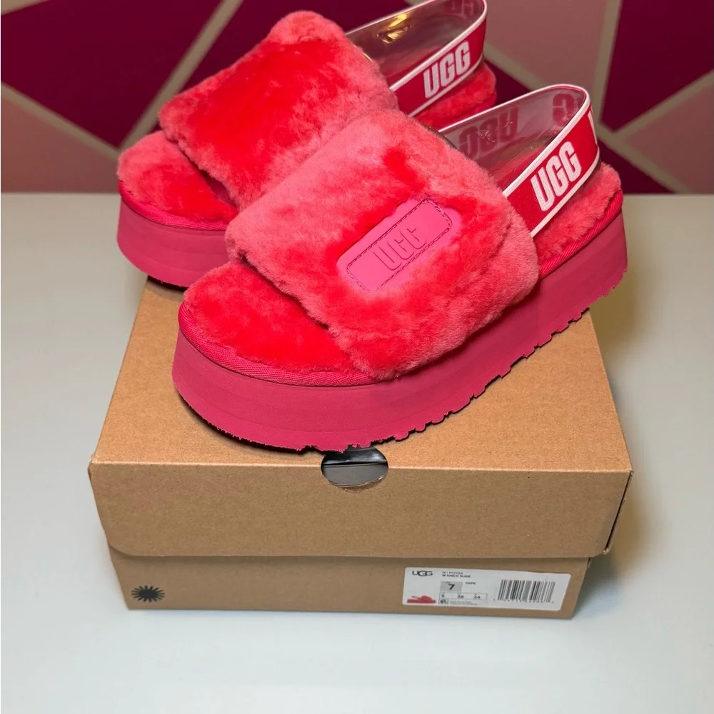 UGG Disco Platform Slides Women - Hot Pink - Picture 1 of 5